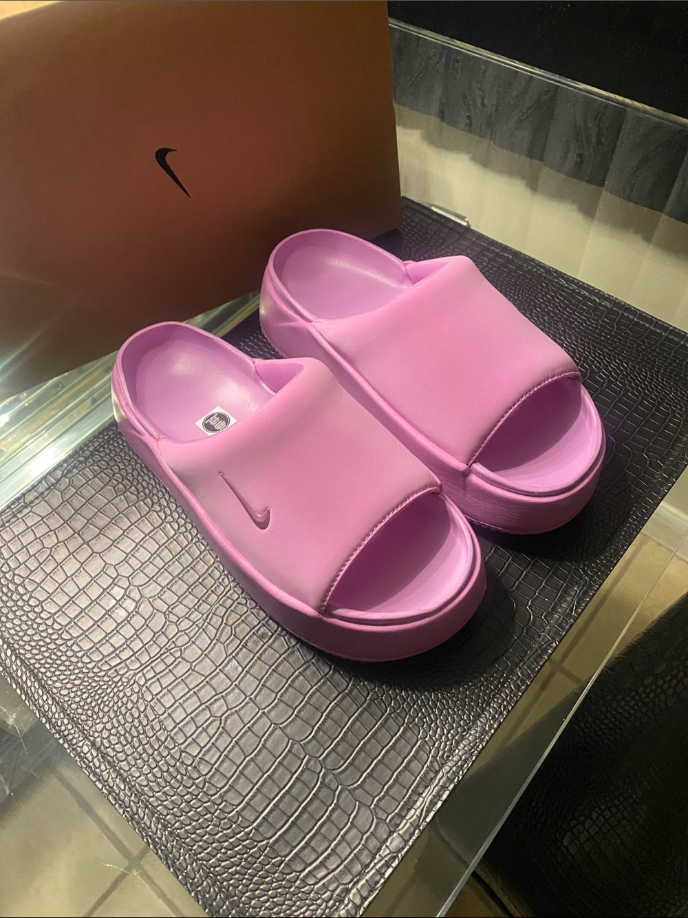 Nike Women's Pink Slide Sandals - Bubblegum Pink Sport Slides